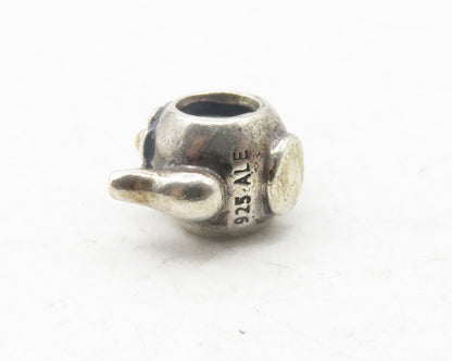 PANDORA 925 Silver 14k Gold Vintage Petite Tea Pot Kettle Slide Pendant  PT9586