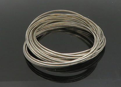 925 Sterling Silver Vintage Shiny Minimalist Multi Bangle Bracelet BT9028