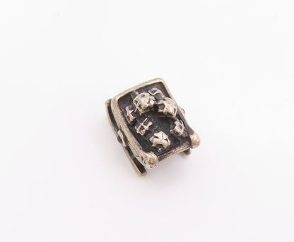 925 Sterling Silver Vintage Pendant PANDORA Garnet Jolly Sleigh Charm  PT24950