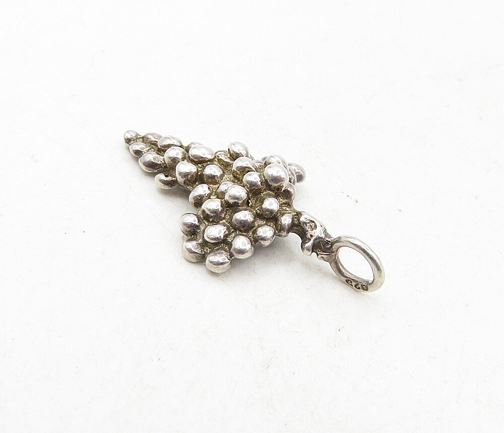 925 Sterling Silver  Vintage Shiny Petite Grape Bunch Motif Pendant  PT6975