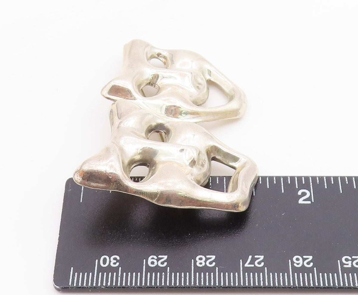 925 Sterling Silver  Vintage Dramatic Theater Masks Acting Brooch Pin  BP4894