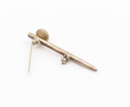 925 Sterling Silver  Vintage Spiral Detail Pointed Brooch Pin  BP8523