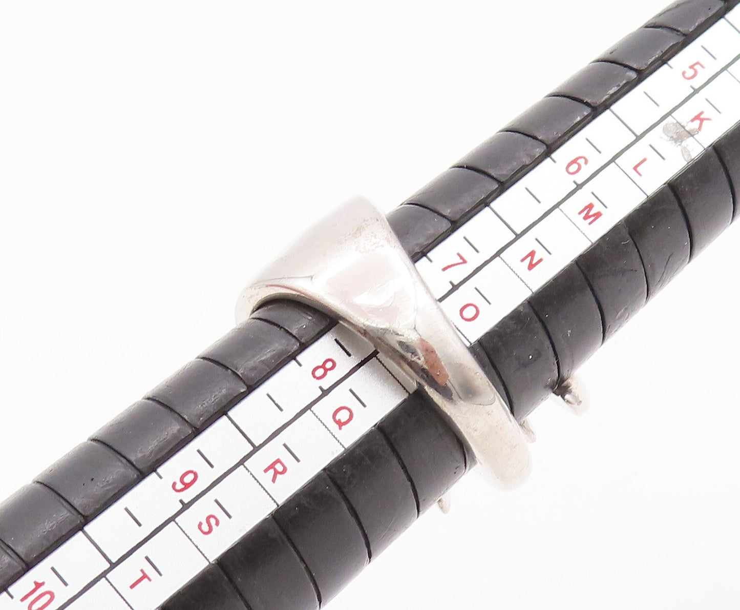 925 Sterling Silver Vintage Ring Modernist Solid Cutout Spikes   Sz 7.5  RG29103