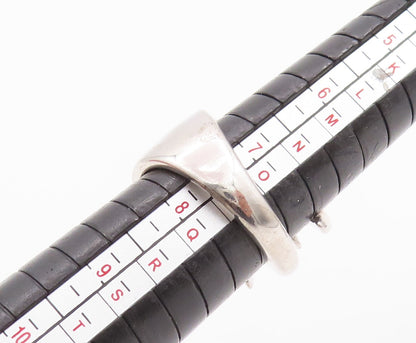925 Sterling Silver Vintage Ring Modernist Solid Cutout Spikes   Sz 7.5  RG29103