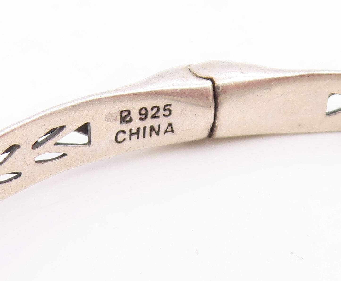 925 Sterling Silver Vintage Bracelet Elegant Pear Cut Smoky Quartz Cuff  BT11801