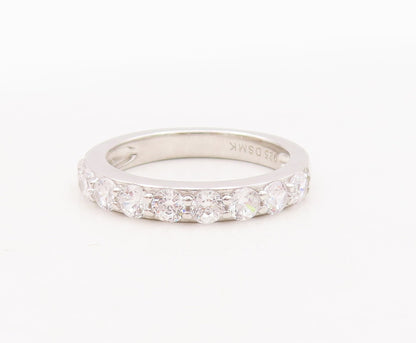 925 Sterling Silver Vintage Ring Minimalist Two Tone CZ Stackable  Sz 7  RG29470