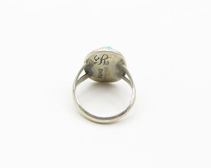 SADIE RANDOLPH NAVAJO 925 Silver  Vintage Turquoise Cocktail Ring Sz 5 RG18327