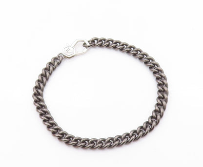 925 Sterling Silver Vintage Bracelet VERA WANG Dark Tone Curb Link Band  BT11058