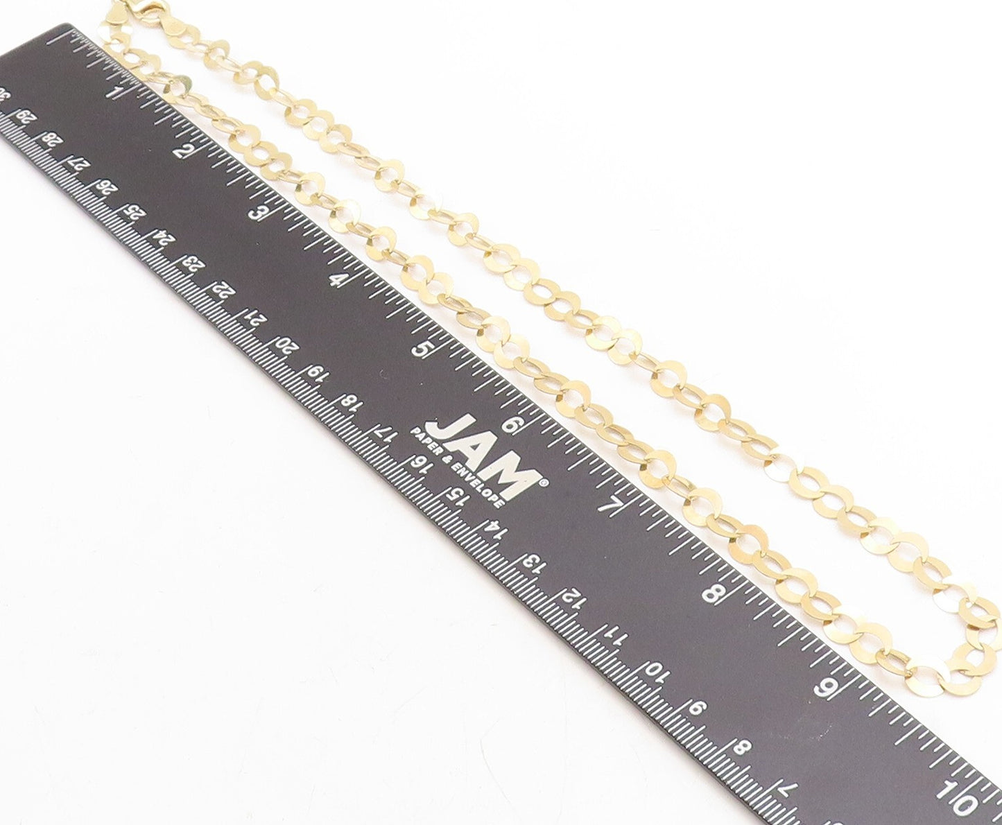 925 Sterling Silver  Shiny Gold Plated Petite Round Link Chain Necklace NE1746