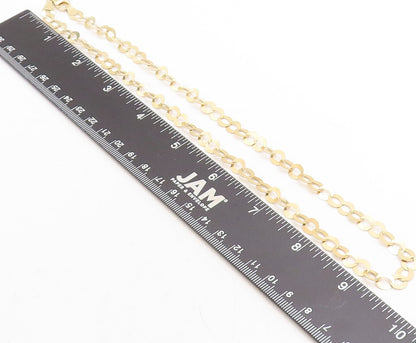 925 Sterling Silver  Shiny Gold Plated Petite Round Link Chain Necklace NE1746