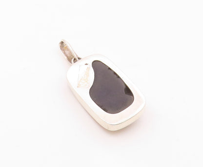 925 Sterling Silver  Vintage Amber Shiny Smooth Drop Pendant  PT19403