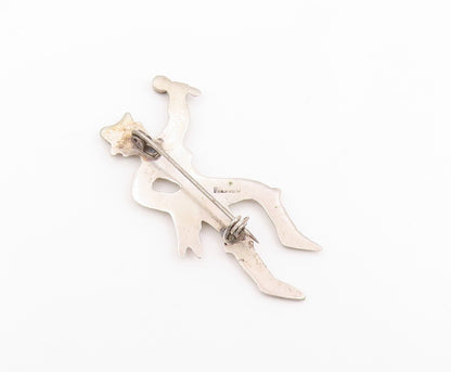 925 Sterling Silver Vintage Brooch Pin MEXICO Flamenco Dancer Figure  BP12398