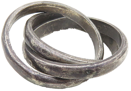 MEXICO 925 Sterling Silver  Vintage Oxidized Rolling Ring Sz 6.5  RG11370