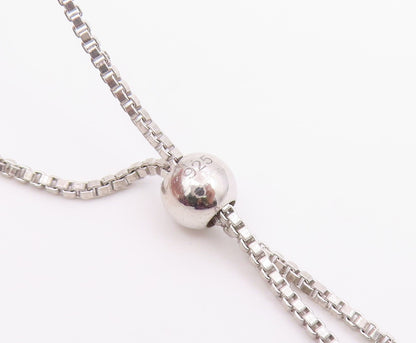 925 Sterling Silver  Vintage Prong Set Peridot Shiny Chain Bracelet  BT8049