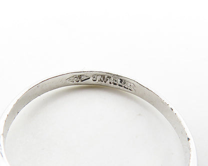 CLARK COOMBS 925 Sterling Silver Shiny Topaz Flower Motif Band Ring Sz 5 RG18439