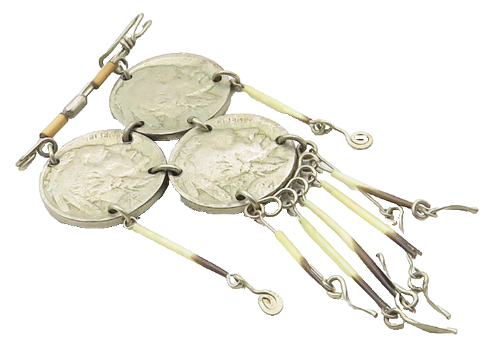 925 Sterling Silver  Vintage Antique United States Coin Brooch Pin  BP4072