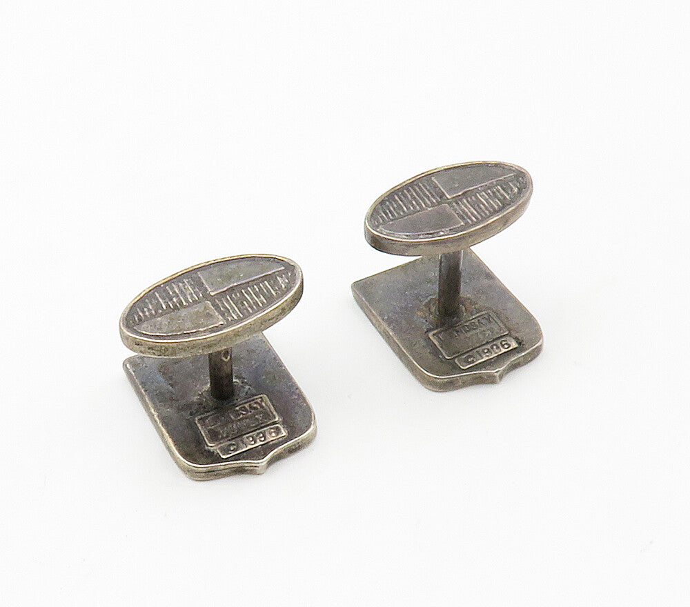 LINDSAY BOYER 925 Sterling Silver  Vintage Dark Tone Fish Cufflinks  TR2146
