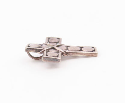 925 Sterling Silver  Vintage Petite Wrapped Religious Cross Pendant  PT16116