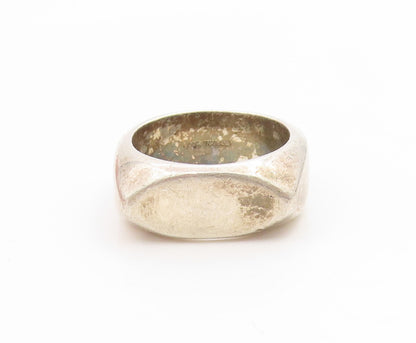 925 Sterling Silver Vintage Ring Minimalist Polished Wide Band  Sz 6.5  RG34148