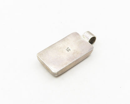 MEXICO 925 Sterling Silver Vintage Inlaid Rhodochrosite Pendant PT14775