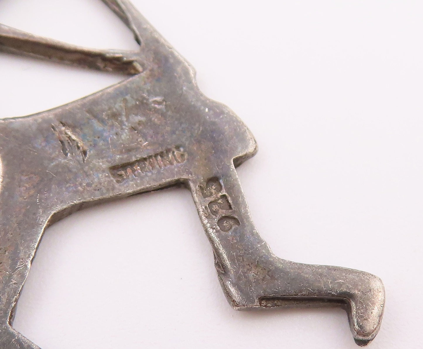 SOUTHWESTERN 925 Silver Vintage Kokopelli Dancer Outline Brooch Pin BP9533