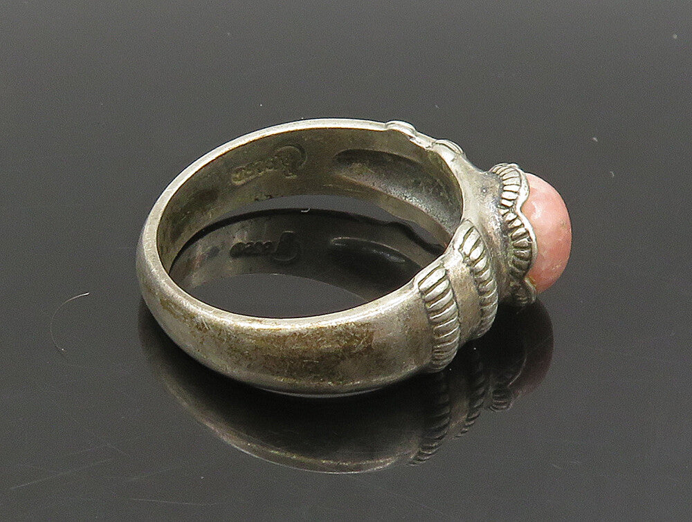 CAROLYN POLLACK 925 Sterling Silver Vintage Rhodochrosite Band Ring Sz 9 RG24013