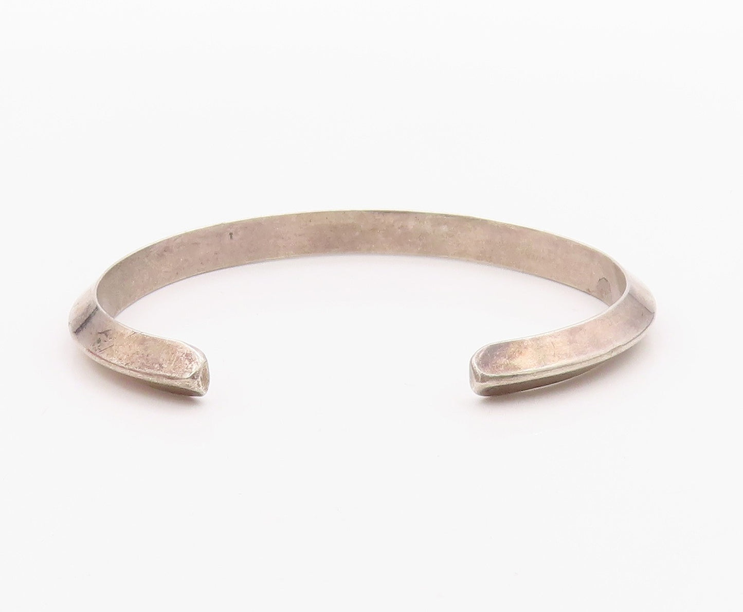 925 Sterling Silver Vintage Bracelet Minimalist Solid Knife Edge Cuff  BT11398