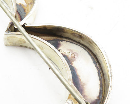 MEXICO 925 Sterling Silver  Vintage Shiny Open Love Heart Brooch Pin  BP3614