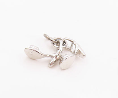 925 Sterling Silver  Vintage Two High Heels Sandals Charm Pendant  PT21266