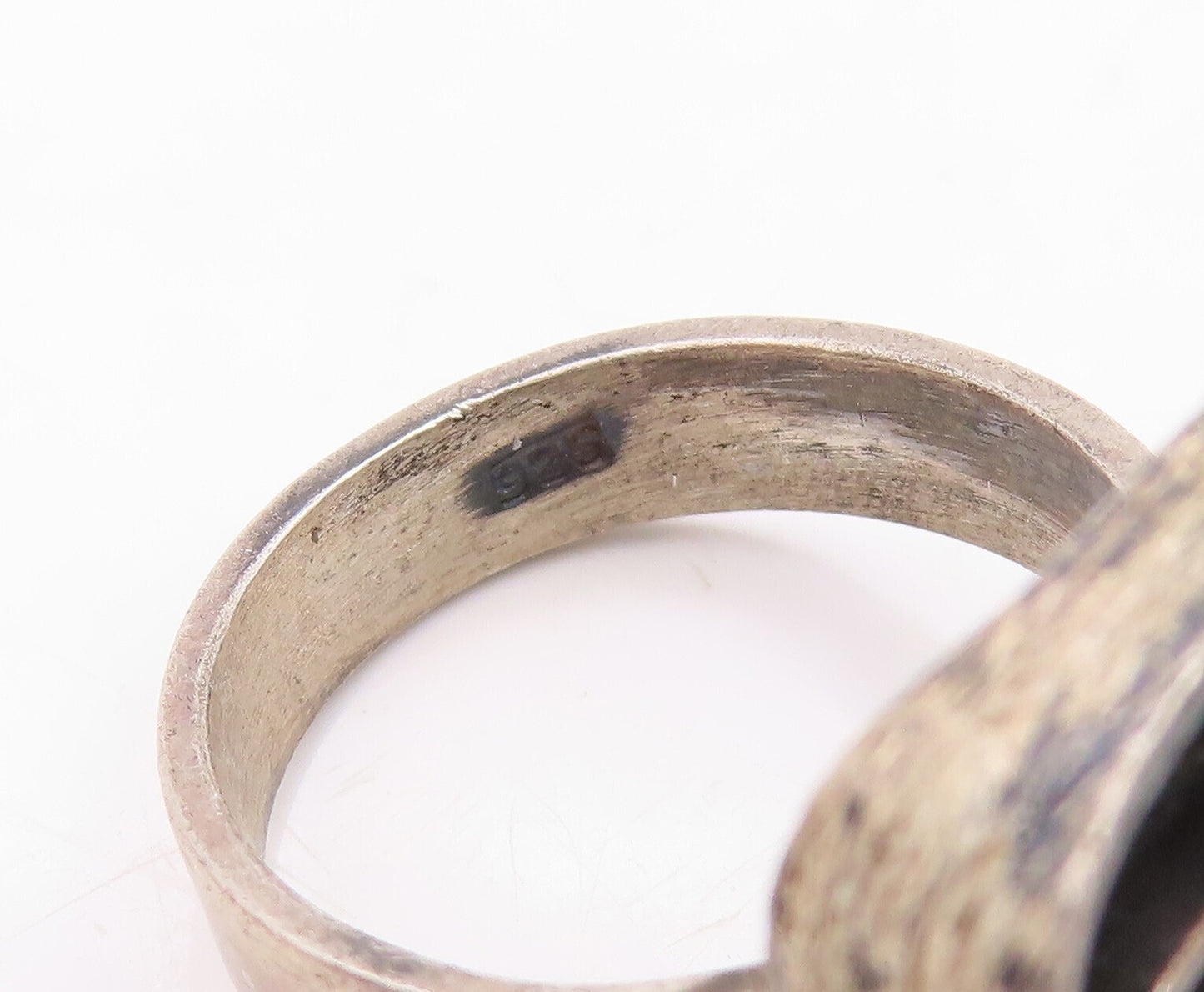 925 Sterling Silver Vintage Ring ISRAEL Dark Tone Cutout Snake  Sz 8.5  RG31412