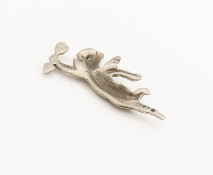 925 Sterling Silver  Vintage Solid Carved Flying Angels With Arrow   TR3650