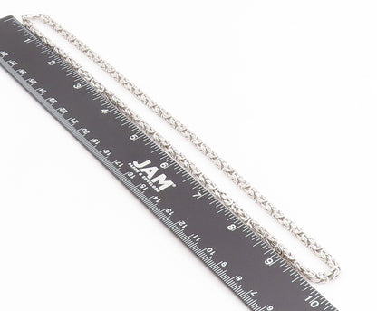 925 Sterling Silver Vintage Necklace Intricate Woven Byzantine Link Chain NE4723