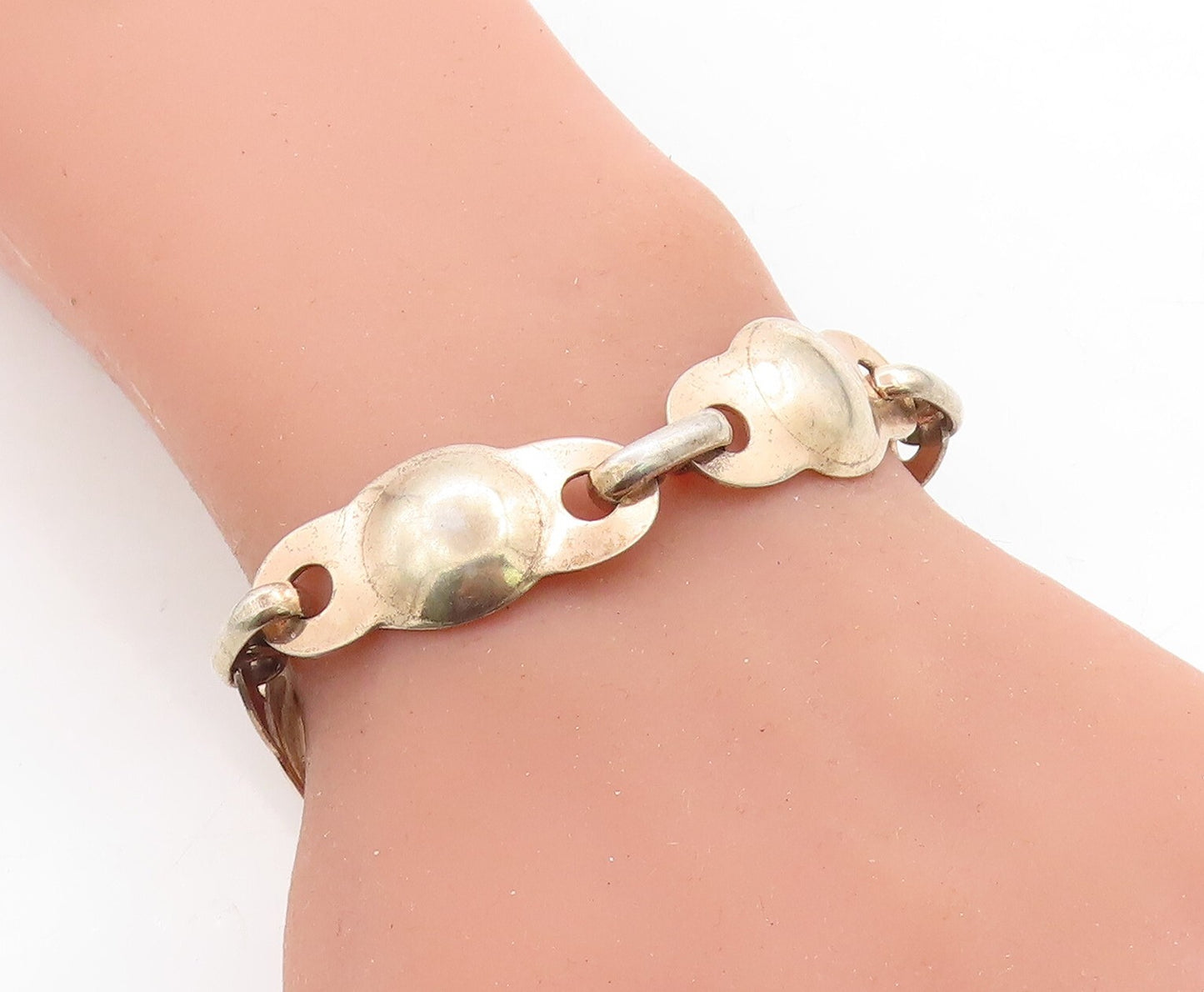NAPIER 925 Sterling Silver  Vintage Shiny Anchor Link Chain Bracelet  BT2189
