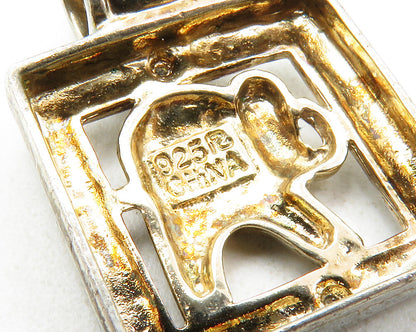 ROSS SIMON 925 Silver  Vintage Genuine Diamonds Elephant Pendant  PT10036
