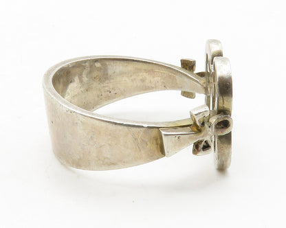 925 Sterling Silver  Vintage Open Butterfly Motif Band Ring Sz 9.5  RG13513