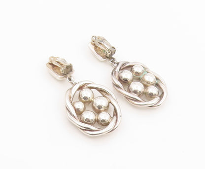 925 Sterling Silver Vintage Earrings BRENDA SCHOENFELD Sphere & Knot  EG14182