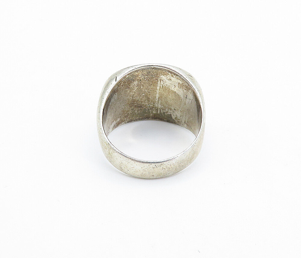 MEXICO 925 Sterling Silver  Vintage Traditional Design Band Ring Sz 8.5 RG6074