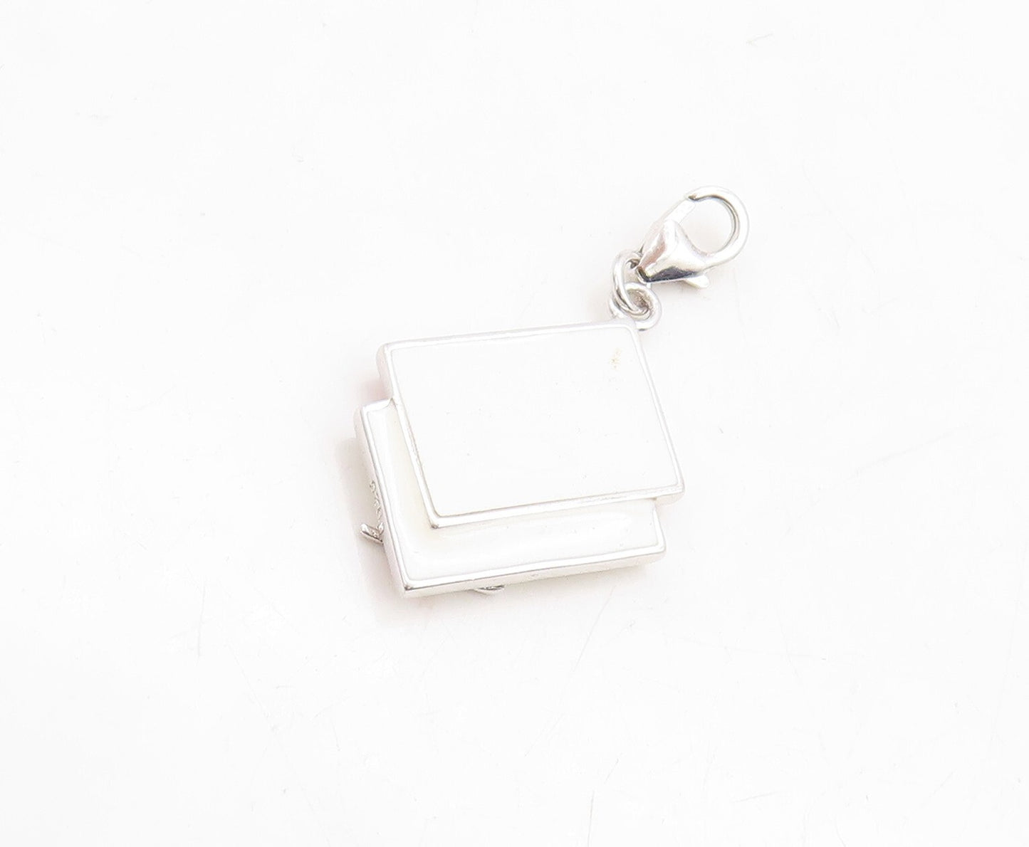925 Sterling Silver Vintage Pendant 2 Tone Enameled Love Letter  PT23728
