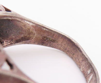 925 Sterling Silver Vintage Ring Intricate Open Scrollwork Signet  Sz 8  RG34253