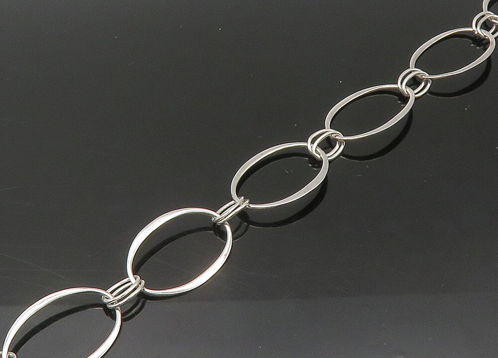 RLM STUDIO 925 Sterling Silver  Vintage Shiny Oval Link Chain Necklace  NE3610