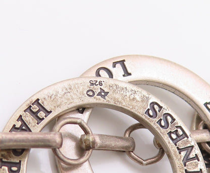 925 Sterling Silver Vintage Necklace With Engraved Love Happiness Magic  NE4616