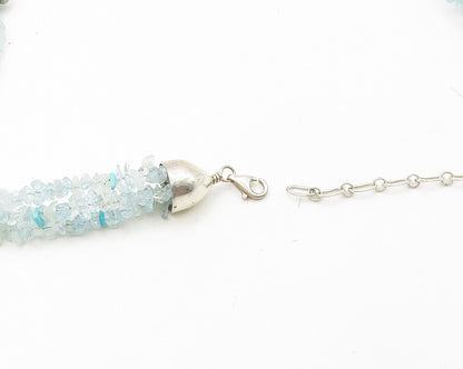 DTR JAY KING 925 Silver  Vintage Turquoise & Aquamarine Chain Necklace  NE2996