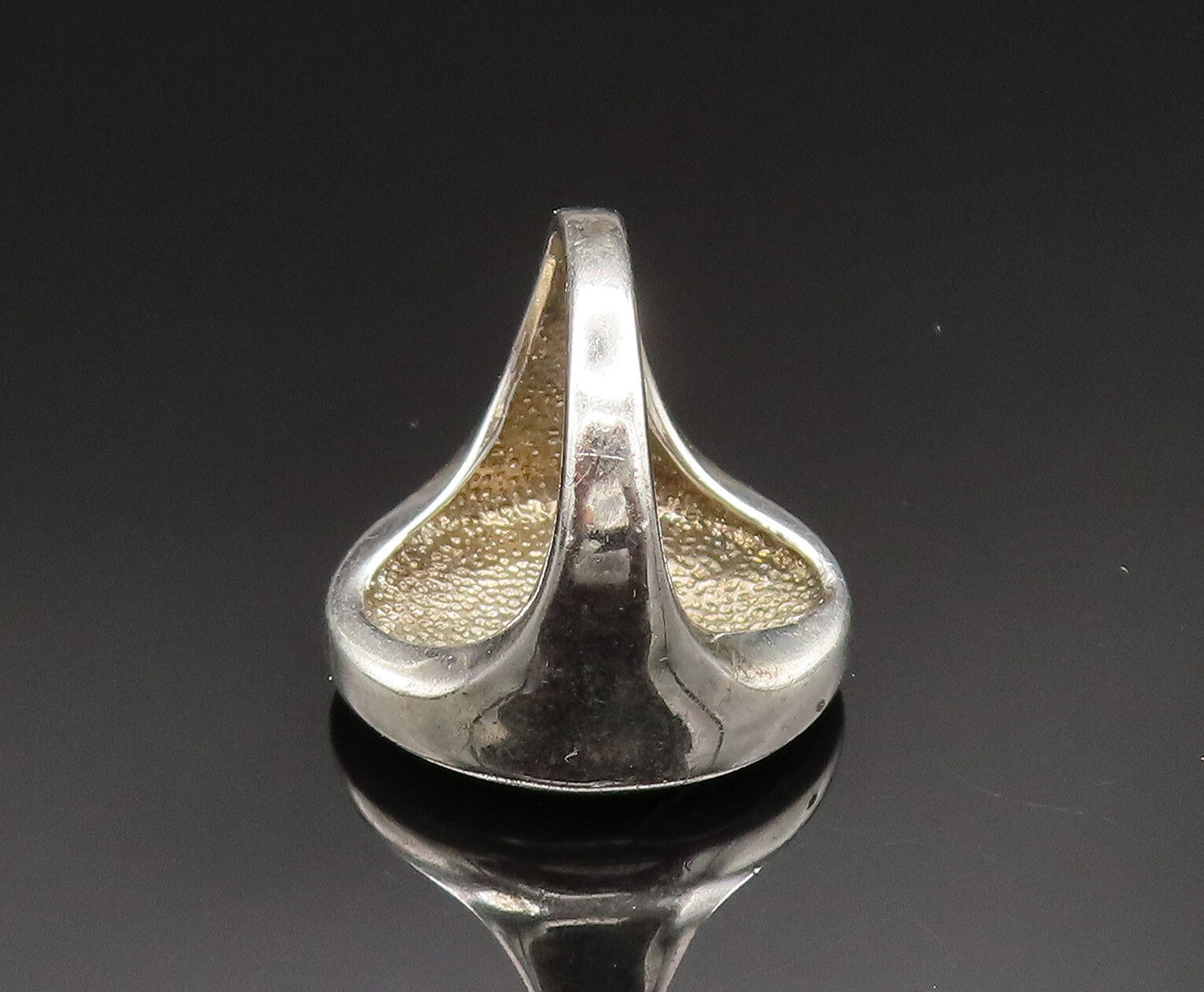 DAVID SIGAL 925 Silver  Vintage Onyx & Topaz Spiral Wave Ring Sz 8  RG24882