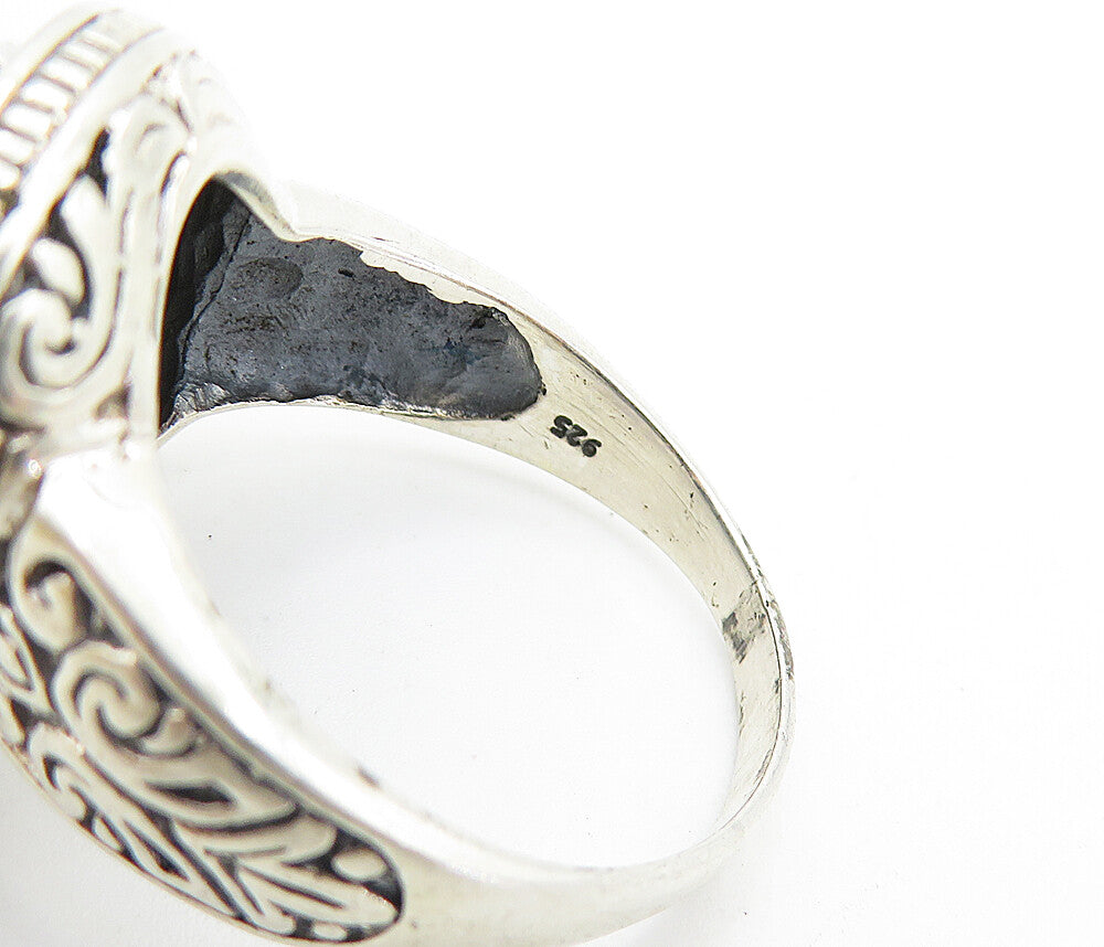925 Sterling Silver  Vintage Tiger's Eye Swirl Cocktail Ring Sz 11.5  RG7512