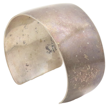 YALE NAVAJO 925 Silver  Vintage Minimalist Broad Band Cuff Bracelet  BT9952