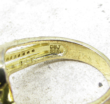 Gold Over 925 Silver  .35ctw Genuine Diamonds Bypass Band Ring Sz 6  RG1391