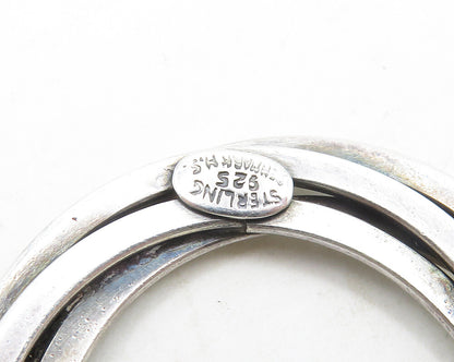 MAX STANDOAGER DENMARK 925 Silver  Vintage Open Circles Brooch Pin  BP7195