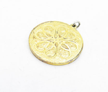 925 Sterling Silver Vintage Gold Plated True Love Knot Quote Pendant PT3758