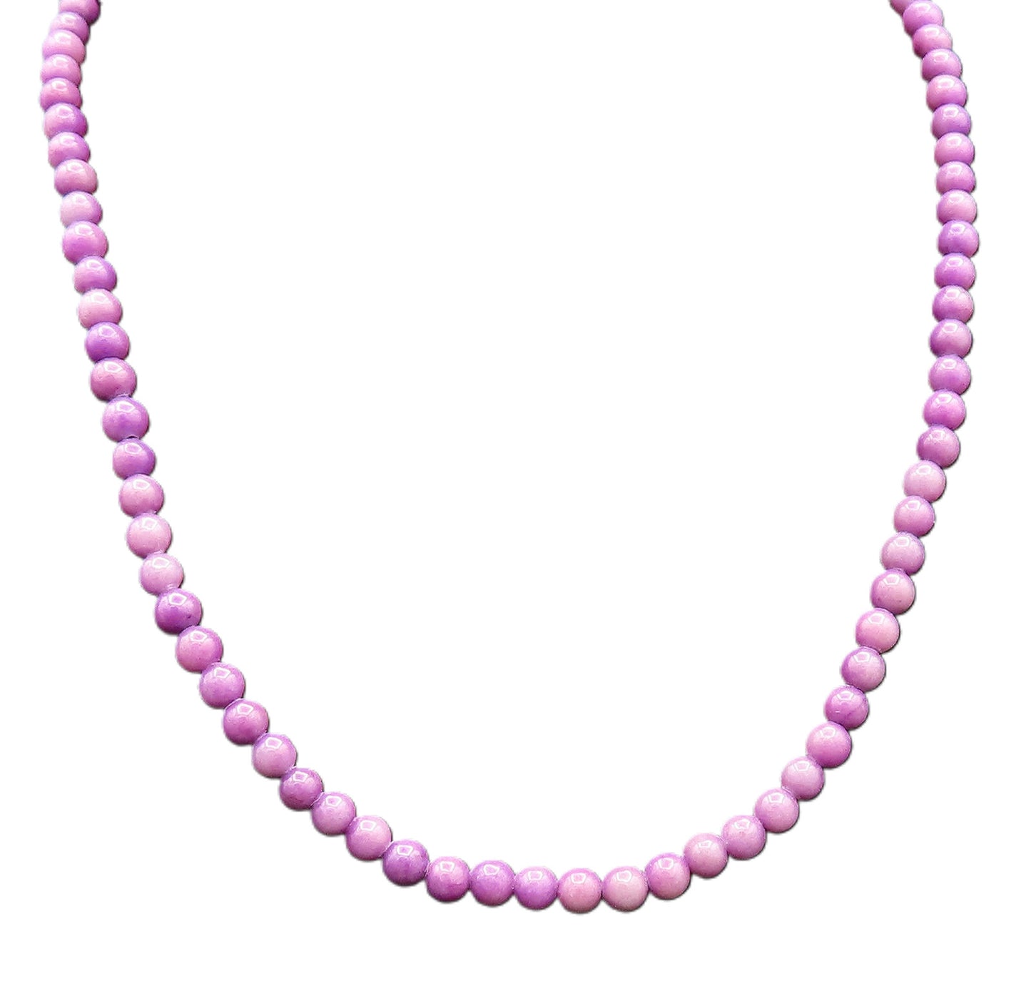 925 Sterling Silver  Vintage Genuine Charoite Beads Necklace  NE3874