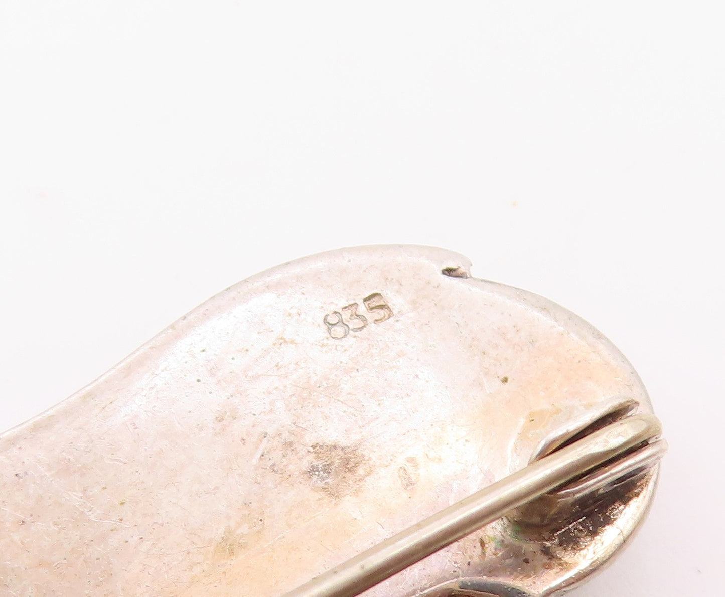 EUROPEAN 925 Sterling Silver  Vintage Ribbed Chef's Hat Brooch Pin  BP9455